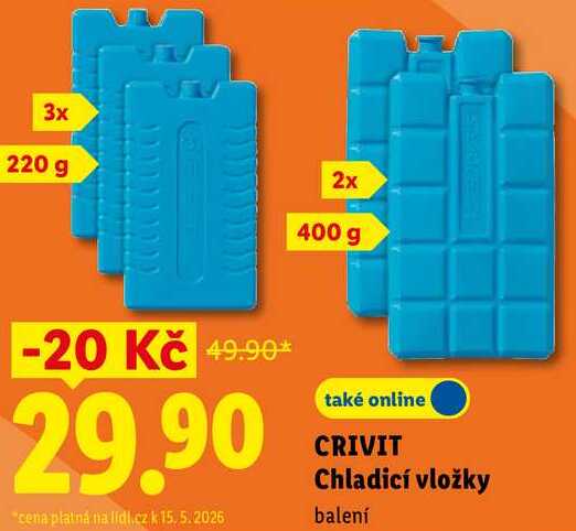 CRIVIT Chladicí vložky