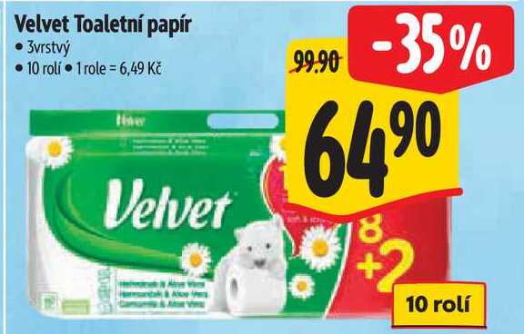 Velvet Toaletní papír, 10 rolí