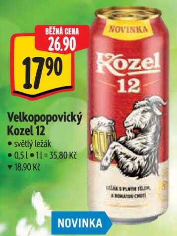 Velkopopovický Kozel 12, 0,5 l
