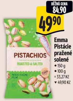 Emma Pistácie pražené solené, 150 g