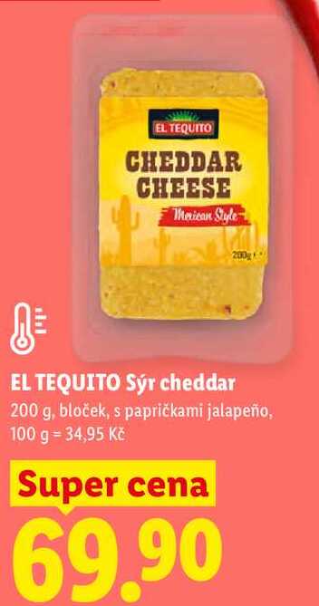 EL TEQUITO Sýr cheddar, 200 g