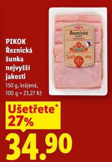 PIKOK Řeznická šunka nejvyšší jakosti, 150 g
