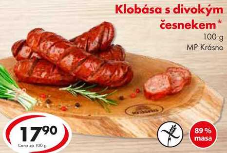 Klobása s divokým česnekem *, 100 g 