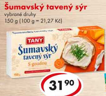 Šumavský tavený sýr, vybrané druhy 150 g 