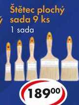 Štětec plochý sada 9 ks, 1 sada