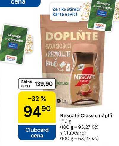 Nescafé Classic náplň, 150 g