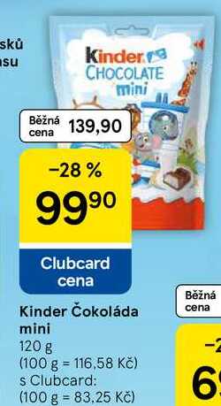 Kinder Čokoláda mini, 120 g