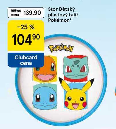 Stor Dětský plastový talíř Pokémon