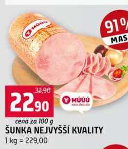 ŠUNKA NEJVYŠŠÍ KVALITY 100g