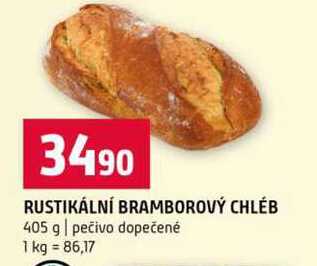 RUSTIKÁLNÍ BRAMBOROVÝ CHLÉB 405 g pečivo dopečené 