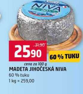 MADETA JIHOČESKÁ NIVA 60% tuku 100g