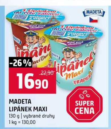 MADETA LIPÁNEK MAXI 130 g vybrané druhy