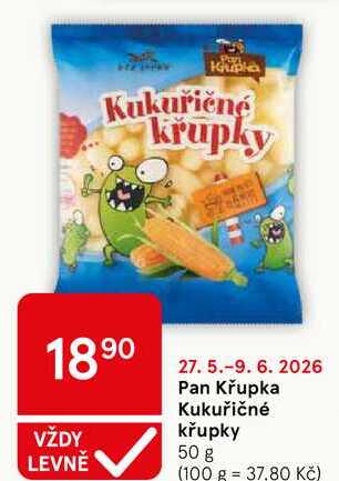 Pan Křupka Kukuřičné křupky, 50 g 