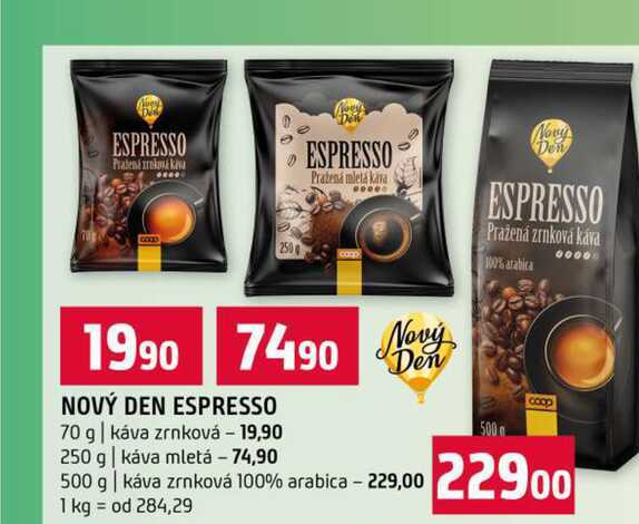 NOVÝ DEN ESPRESSO 250 g 