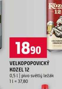 VELKOPOPOVICKÝ KOZEL 12 0,5l pivo světlý ležák