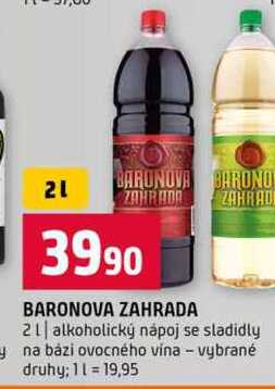 BARONOVA ZAHRADA 2l alkoholický nápoj se sladidly na bázi ovocného vína vybrané druhy