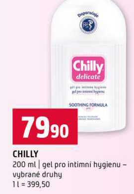 CHILLY 200 ml gel pro intimní hygienu vybrané druhy