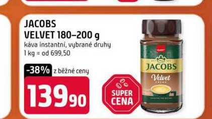 JACOBS VELVET 180-200 g káva instantní, vybrané druhy