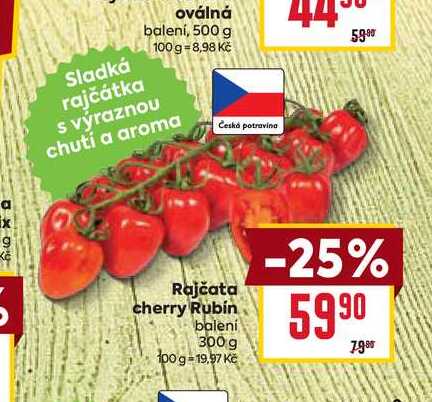 Rajčata cherry Rubín balení 300 g