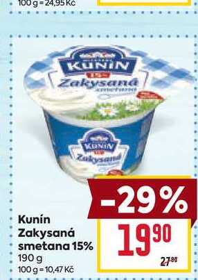Kunín Zakysaná smetana 15% 190 g