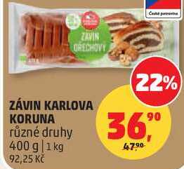 ZÁVIN KARLOVA KORUNA různé druhy, 400 g
