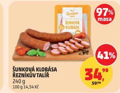 ŠUNKOVÁ KLOBÁSA ŘEZNÍKŮV TALÍŘ, 240 g