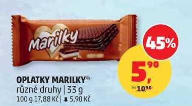 OPLATKY MARILKY různé druhy, 33 g v akci