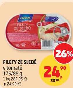 FILETY ZE SLEDĚ v tomatě, 175/88 g 
