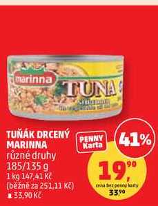 TUŇÁK DRCENÝ MARINNA různé druhy, 185/135 g 
