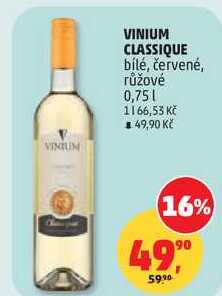 VINIUM CLASSIQUE bílé, červené, růžové, 0,75 l