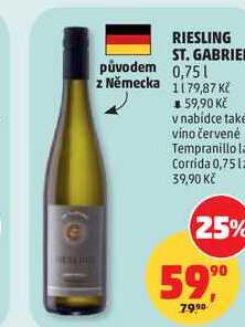 RIESLING ST. GABRIEL původem, 0,75 l