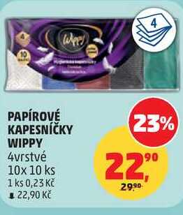 KAPESNÍČKY WIPPY, 4vrstvé, 10x 10 ks