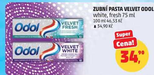 ODOL VELVET white, 75 ml 