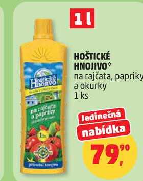 HOŠTICKÉ HNOJIVO na rajčata, papriky a okurky, 1 ks 