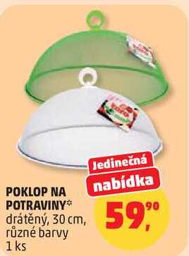 POKLOP NA POTRAVINY drátěný, 30 cm, různé barvy, 1 ks 