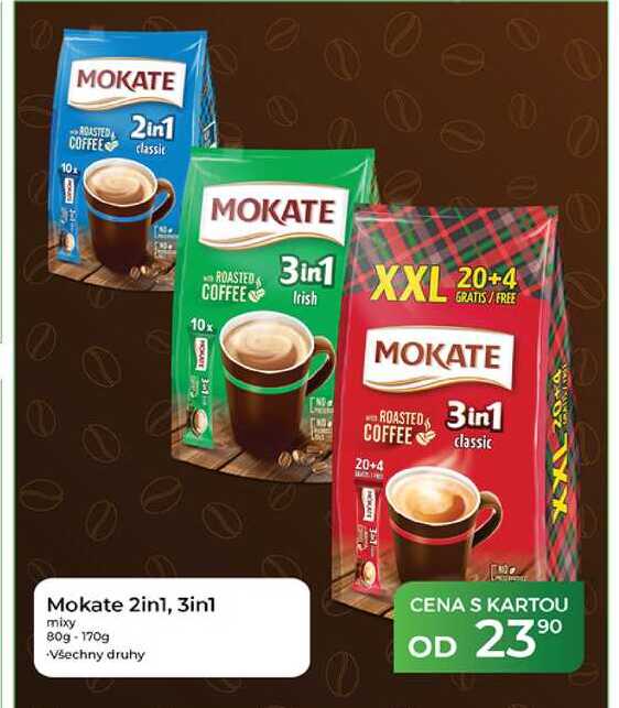 Mokate 2in1, 3in1 mixy 80g 170g  