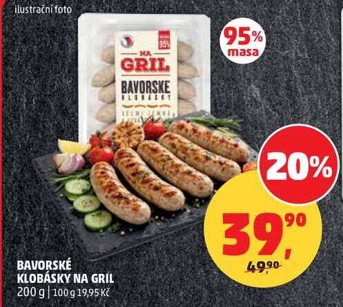 BAVORSKÉ KLOBÁSKY NA GRIL, 200 g