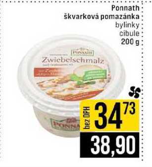 Ponnath škvarková pomazánka bylinky cibule 200 g