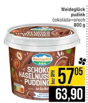 Weideglück pudink čokoláda+ořech 800 g
