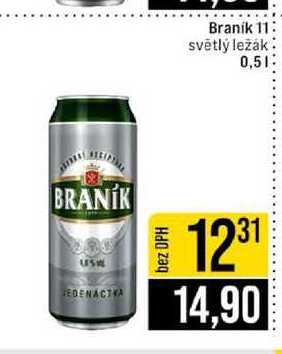 Branik 11 světlý ležák 0,5l