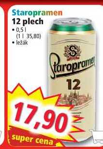 Staropramen 12 plech, 0,5 l
