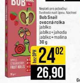 Bob Snail ovocná rolka jablko jablko+jahoda jablko+malina 30 g 