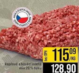 Vepřové a hovězí mleté mix 20% tuku 1kg