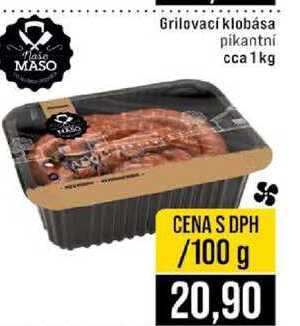 Grilovací klobása pikantní cca 1kg 100g