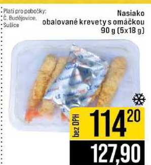 Nasiako obalované krevety s omáčkou 90 g (5x18 g) 