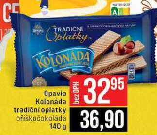 Opavia Kolonáda tradični oplatky ořiškočokoláda 140 g 