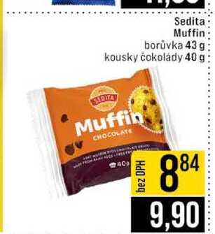 Sedita Muffin borůvka 43 g kousky čokolády 40 g