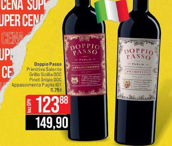 Doppio Passo Primitivo Salento Grillo Sicilia DOC Pinot Grigio DOC Appassimento Puglia IGT 0,75l