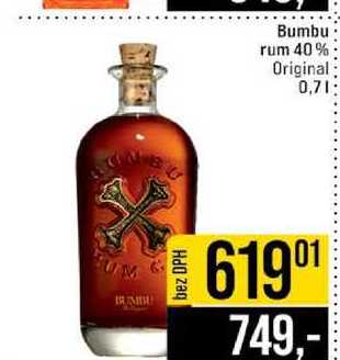 Bumbu rum 40% Original 0,7l