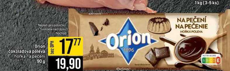 Orion čokoládová poleva hořka na pečení 90 g 